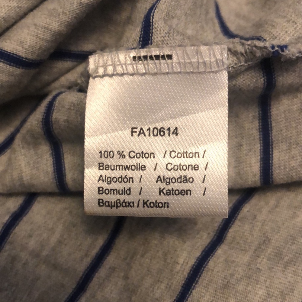 Nearly New Lacoste 3XL Grey with blue stripes t shirt - Picture 7 of 7